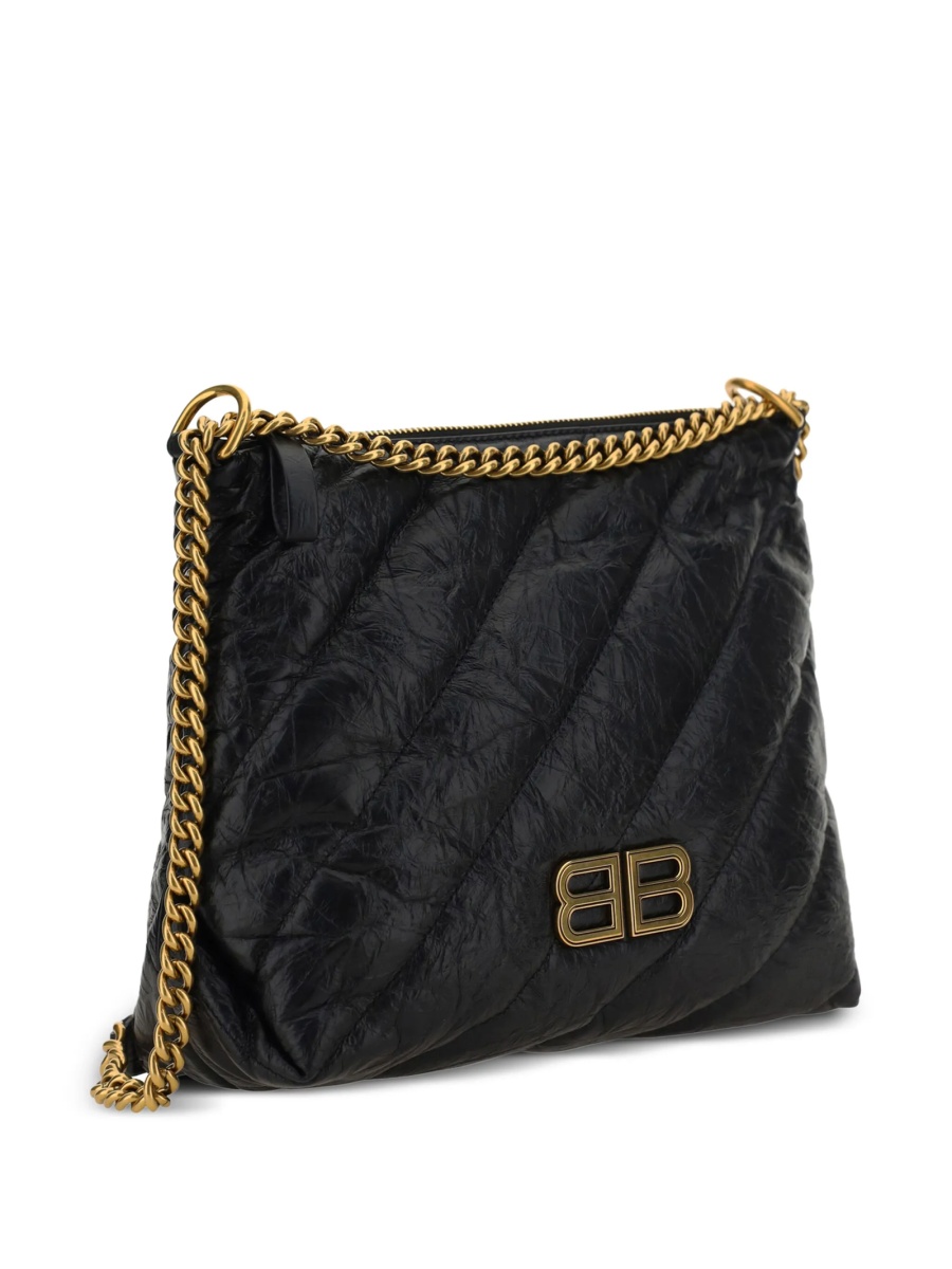 Geanta de umar Balenciaga Crush neagra din piele - Img 3