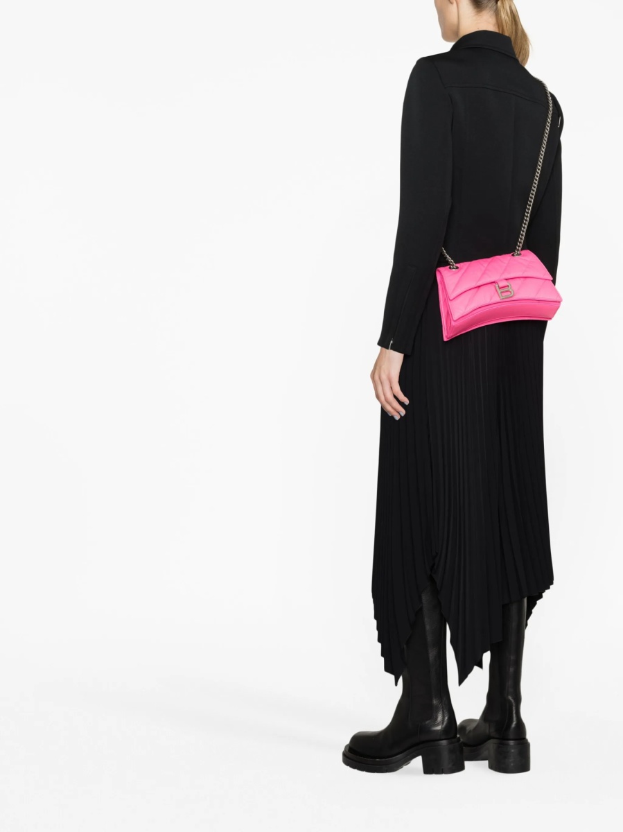 Geanta de umar Balenciaga Crush roz din piele - Img 2