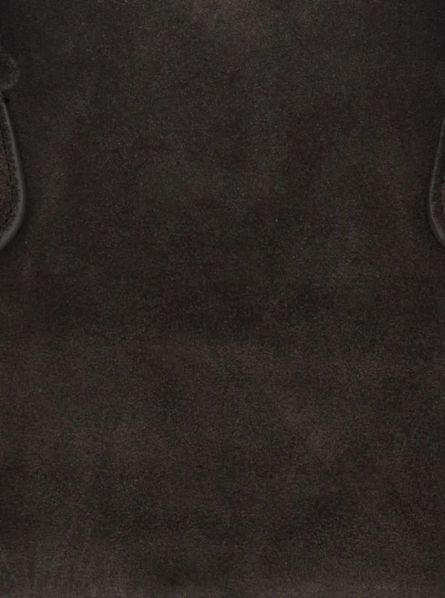 Geanta de umar 'Boat Wide' Brown Shoulder Bag with Round Handles in Suede Women - Img 3
