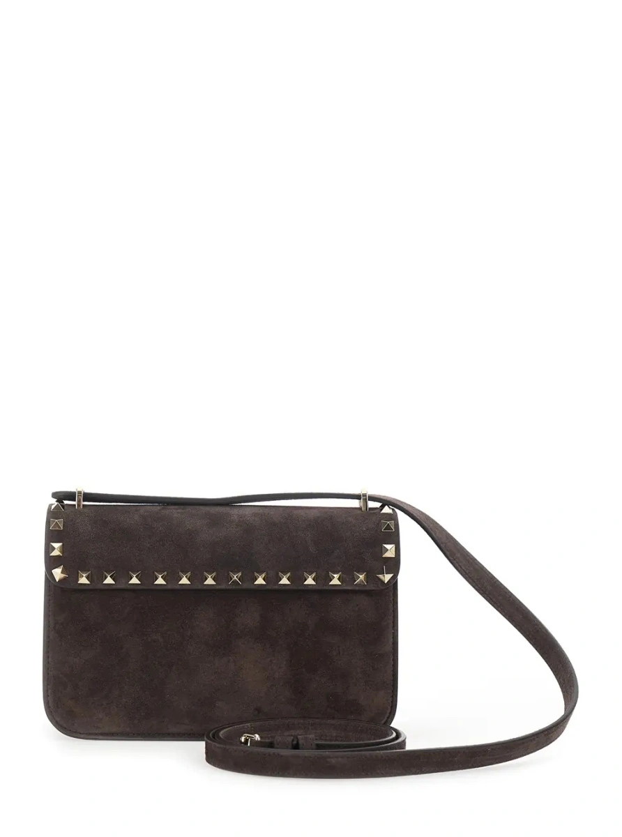 Geanta de umar Brown Crossbody bag with Envelope Design and Rockstud Decoration in Suede for Women - Img 2