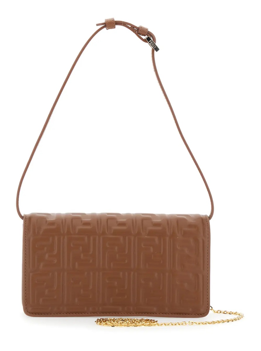 Geanta de umar Brown Crossbody bag with FF All-Over Relief Motif in Leather for Women - Img 2