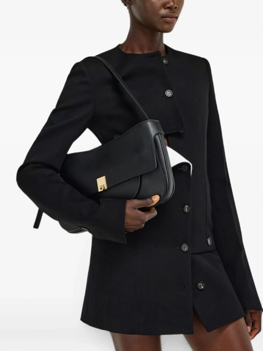 Geanta de umar Ferragamo neagra din piele - Img 3