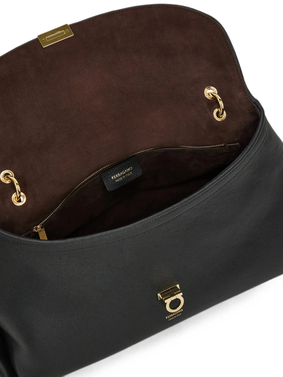 Geanta de umar Ferragamo neagra din piele - Img 7
