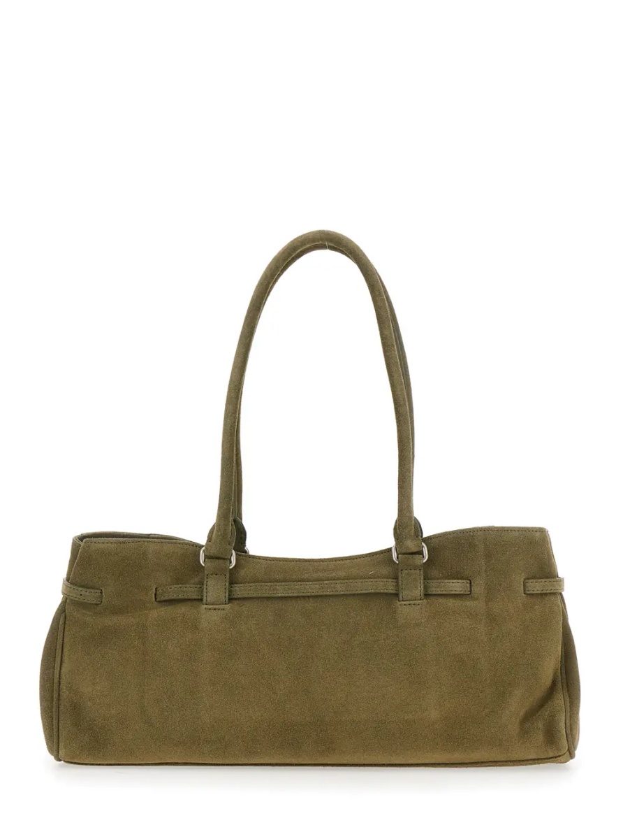 Geanta de umar 'Grandma Used' green Shoulder bag with adjustable strap on the front in suede for women - Img 2