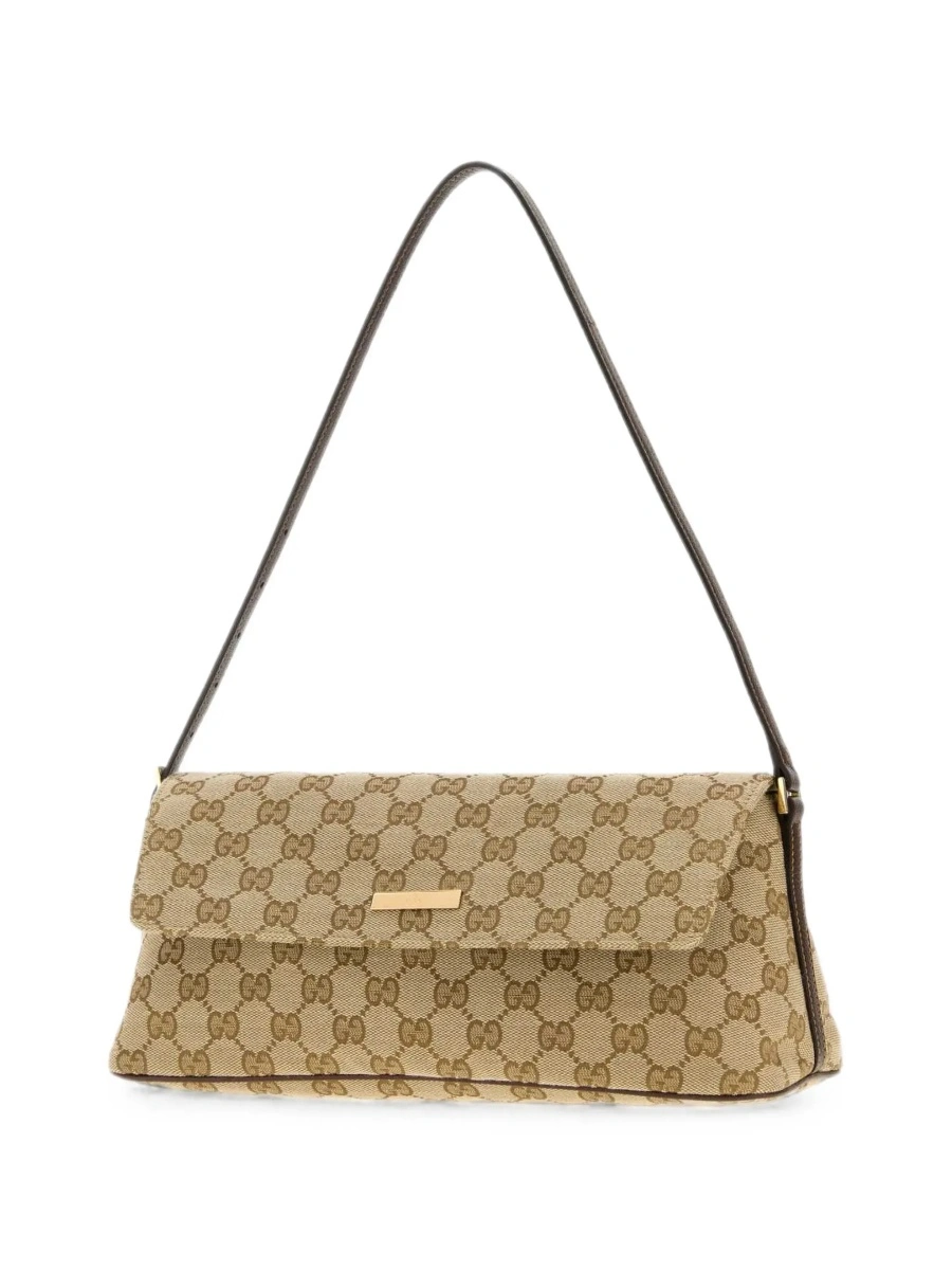 Geanta de umar Gucci bej din canvas GG si piele - Img 5
