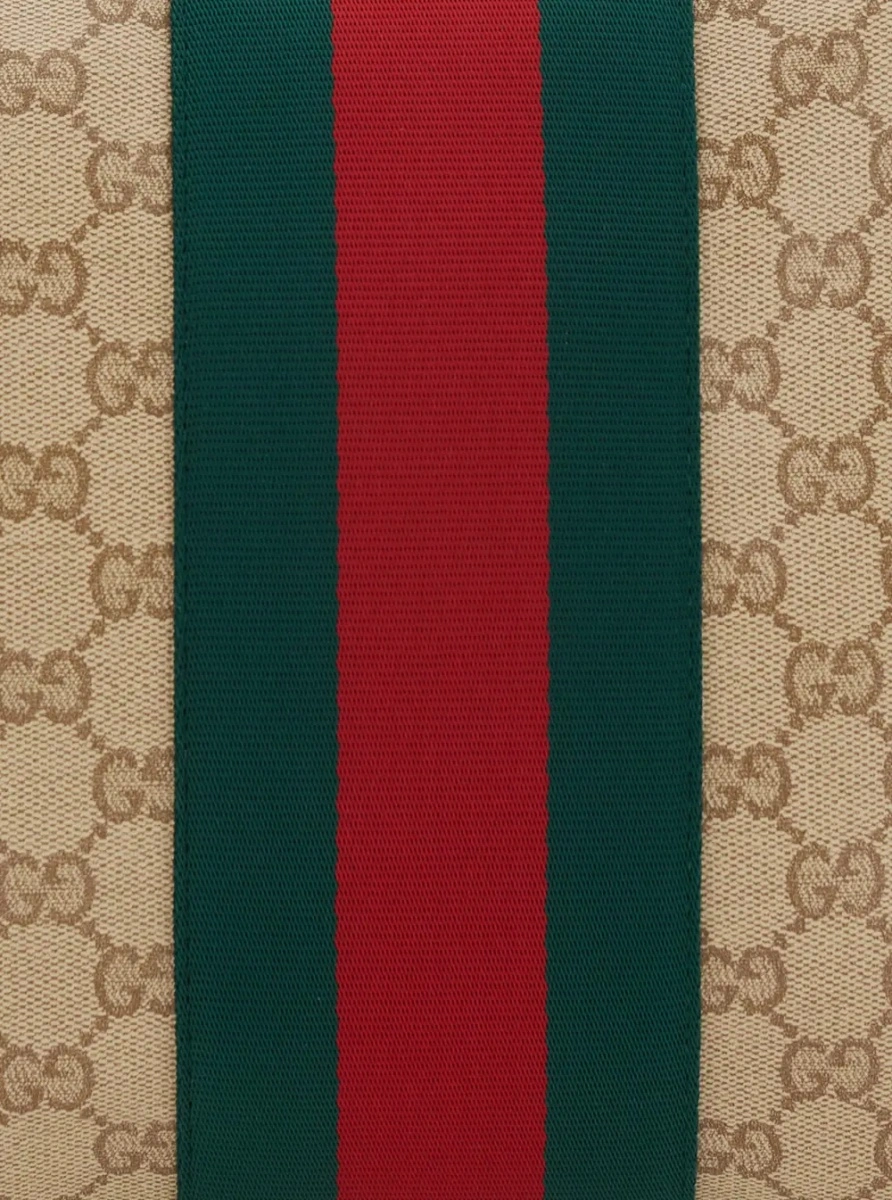 Geanta de umar Gucci bej din material textil si piele - Img 3