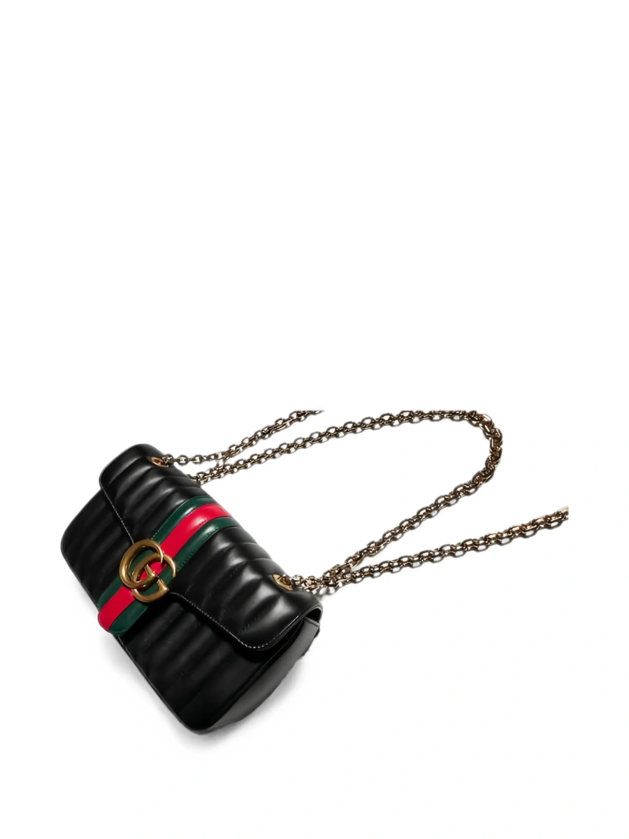 Geanta de umar Gucci gg marmont neagra din piele - Img 4