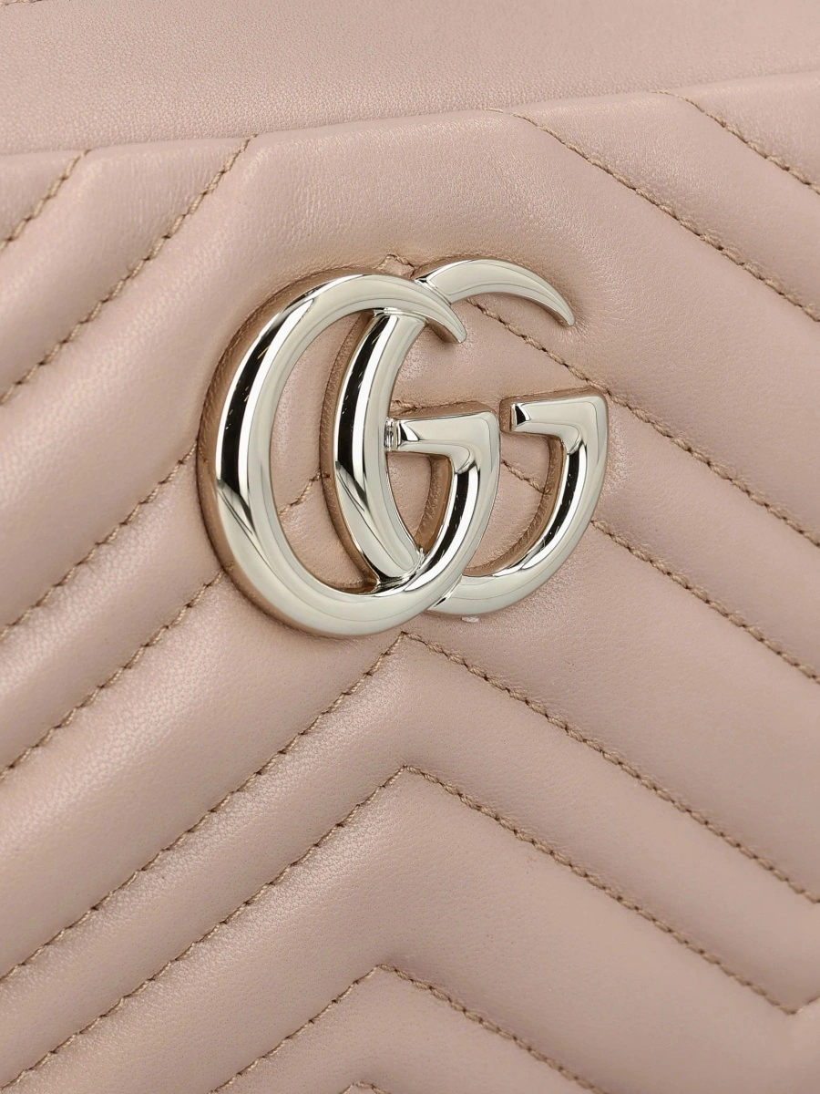 Geanta de umar Gucci gg marmont neutra din piele - Img 4