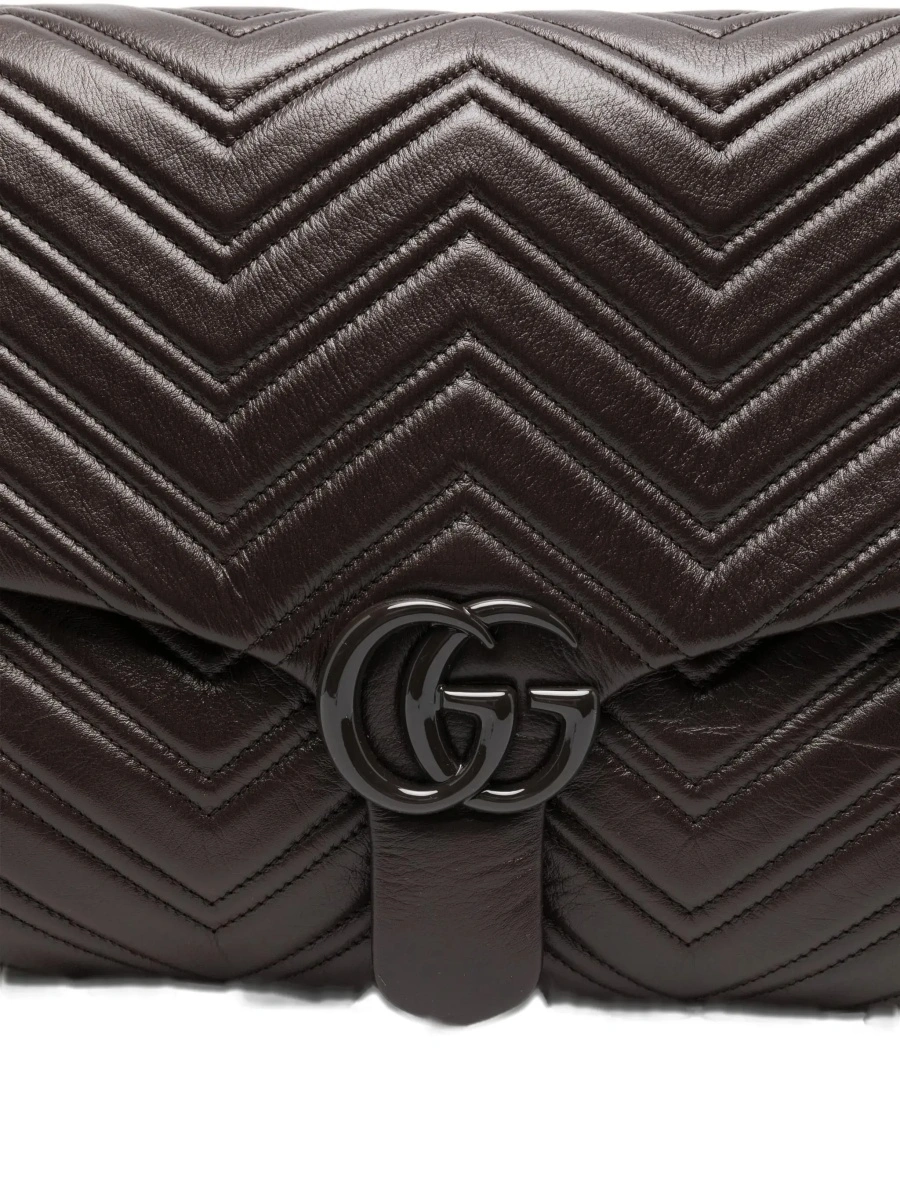 Geanta de umar Gucci maro din piele - Img 6