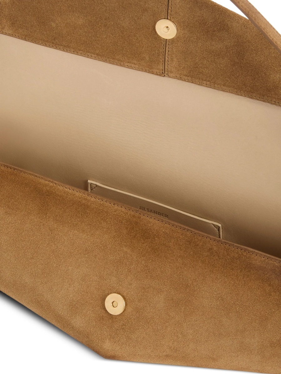 Geanta de umar Jil Sander maro din piele si piele intoarsa - Img 3