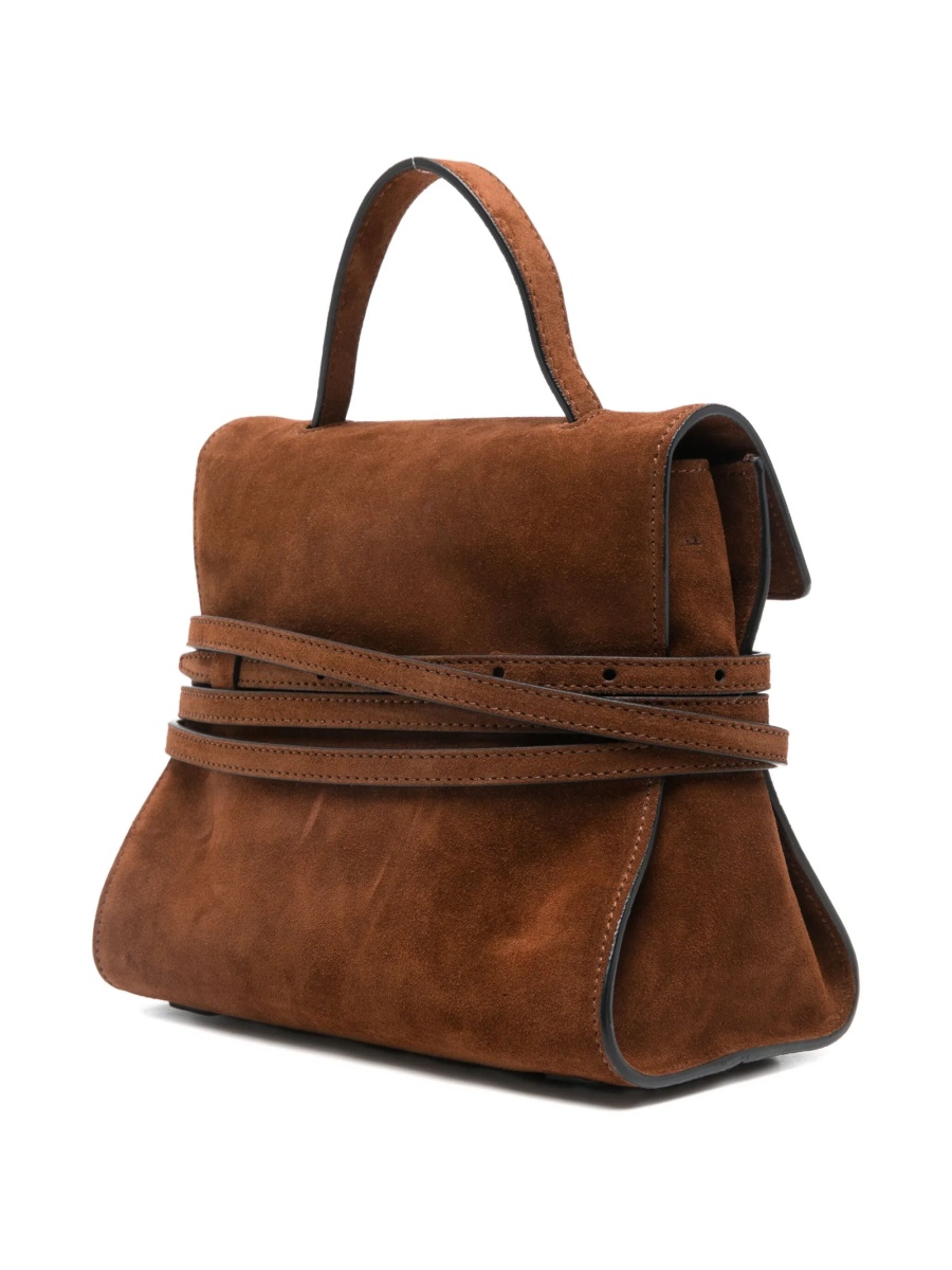 Geanta de umar Moschino maro din piele intoarsa - Img 3