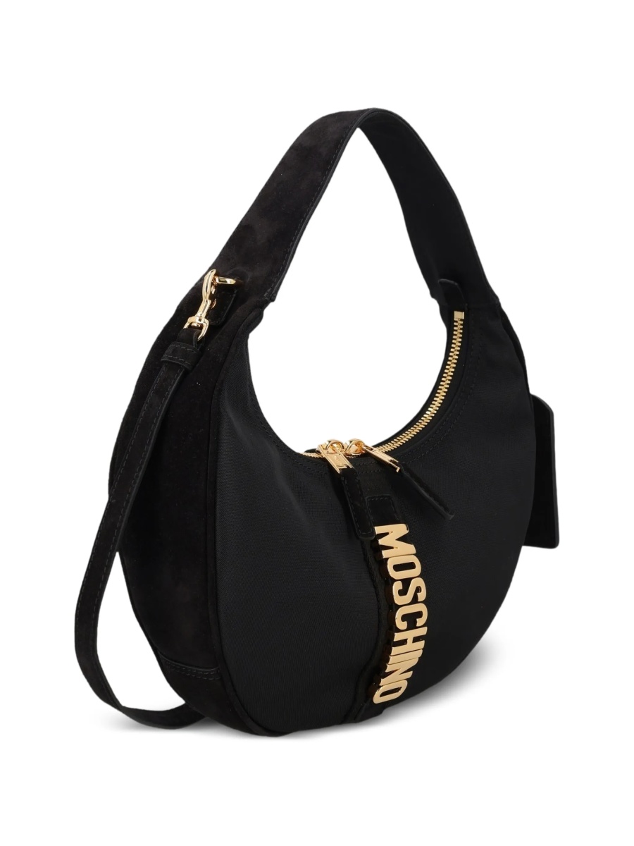 Geanta de umar Moschino neagra din material textil - Img 3