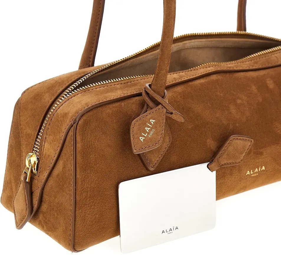 Geanta de umar Nubuck leather medium 'Le Teckel' bag - Img 4