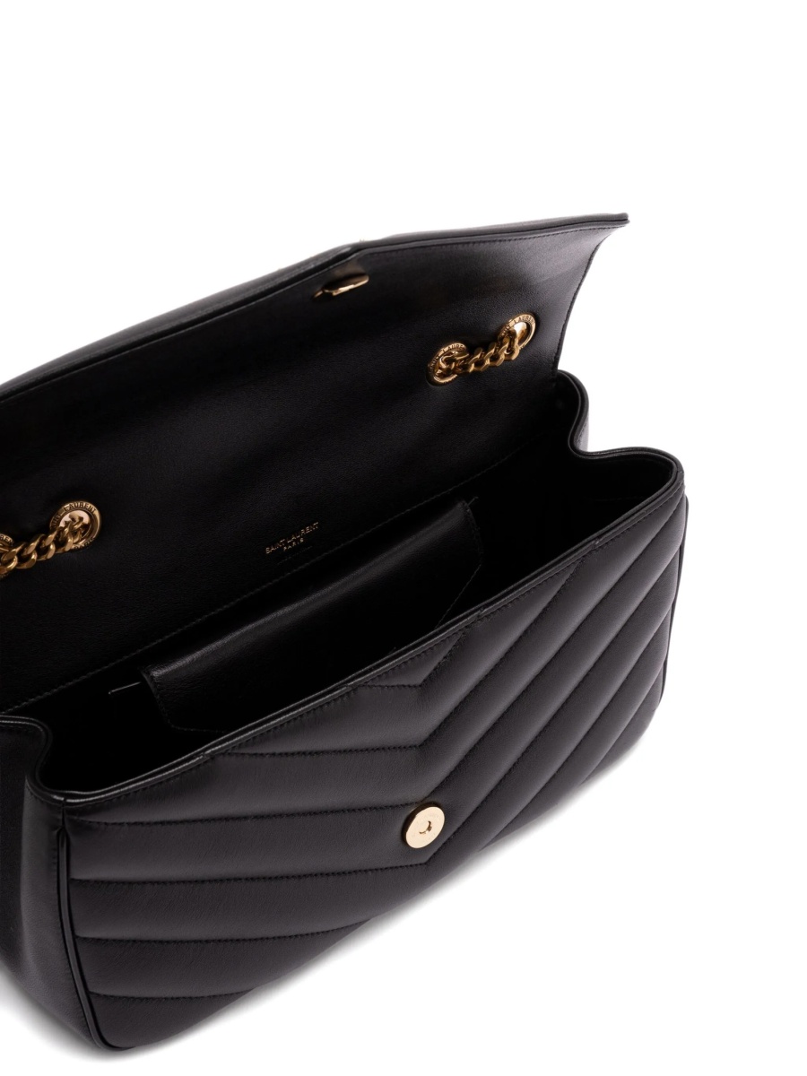 Geanta de umar Saint Laurent Loulou neagra din piele - Img 5