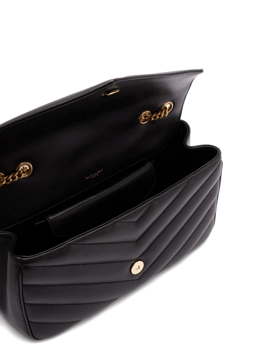 Geanta de umar Saint Laurent Loulou neagra din piele - Img 5