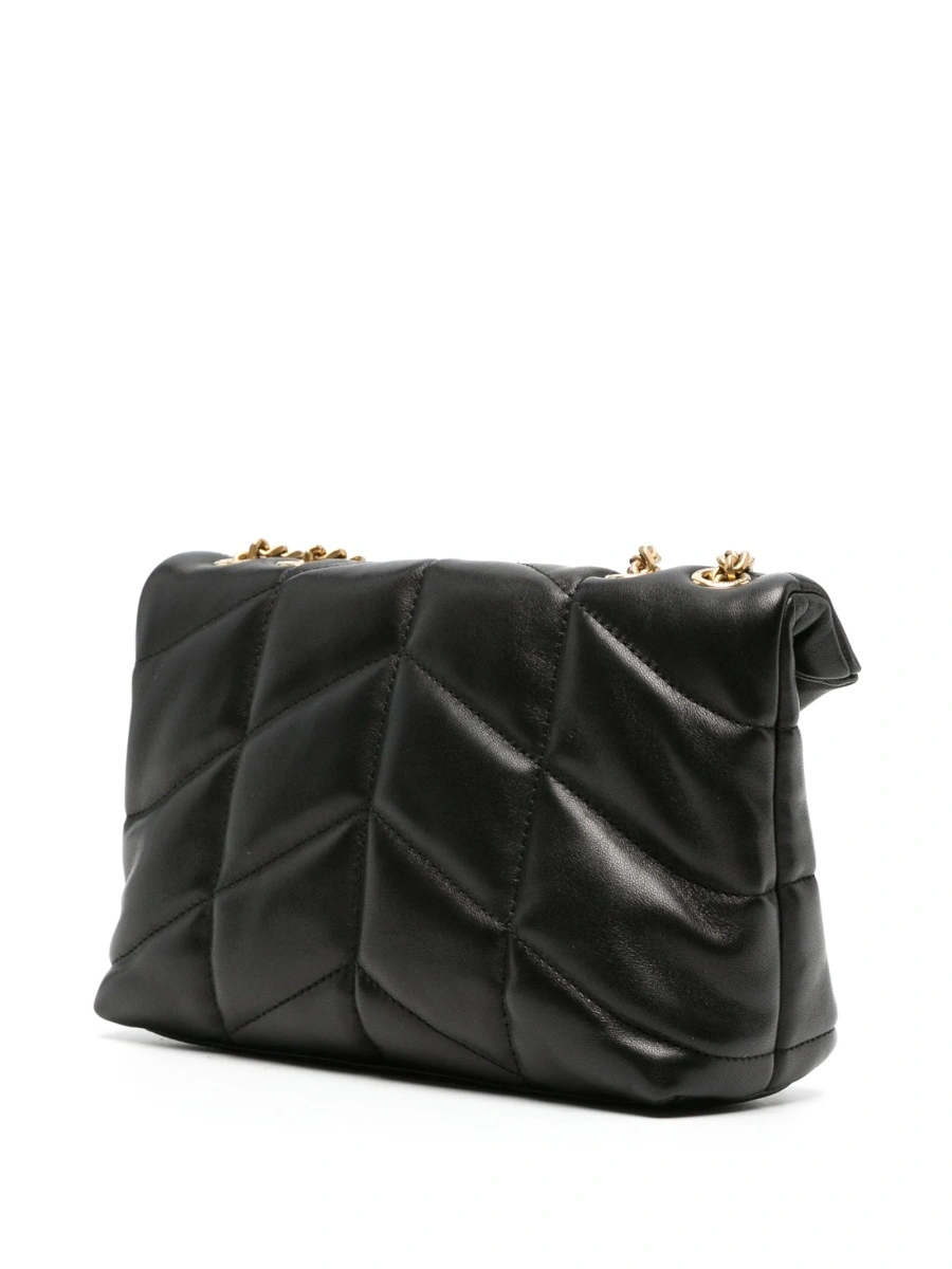 Geanta de umar Saint Laurent Puffer neagra din piele - Img 3