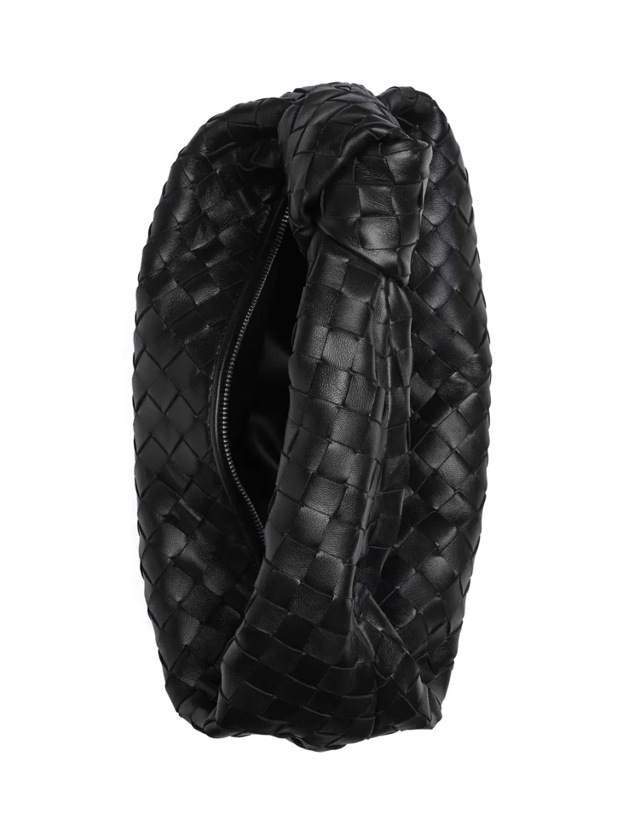 Geanta de umar Shoulder Bag 'Jodie' Small with Knot Detail and Intreccio Motif Black Woman - Img 3