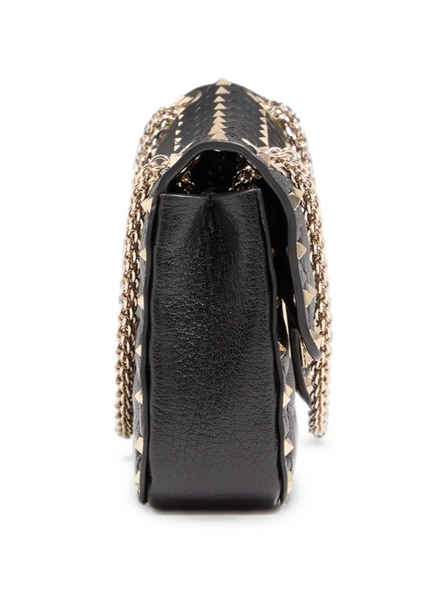 Geanta de umar SMALL SHOULDER BAG | ROCKSTUD SPIKE | CAPRETTO LUCIDO SOFT/PLATINUM STUDS - Img 6