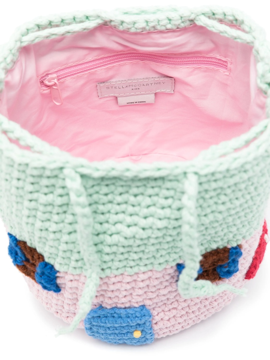 Geanta de umar Stella McCartney verde din bumbac - Img 4