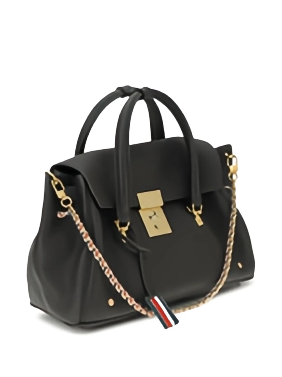 Geanta de umar Thom Browne neagra din piele - Img 3