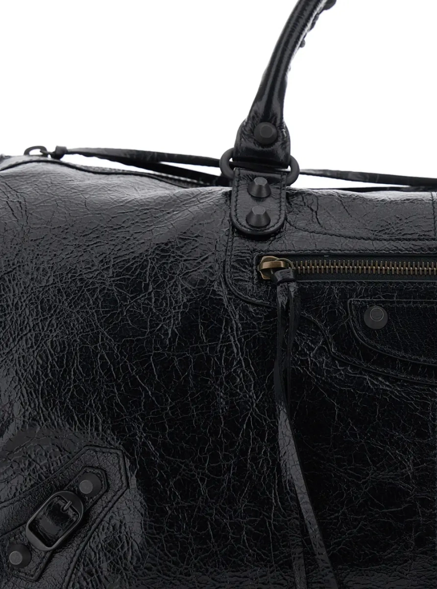 Geanta de voiaj Balenciaga neagra din piele - Img 3