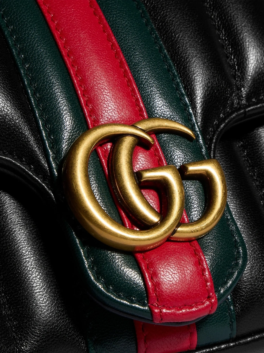 Geanta plic Gucci gg marmont neagra din piele - Img 5