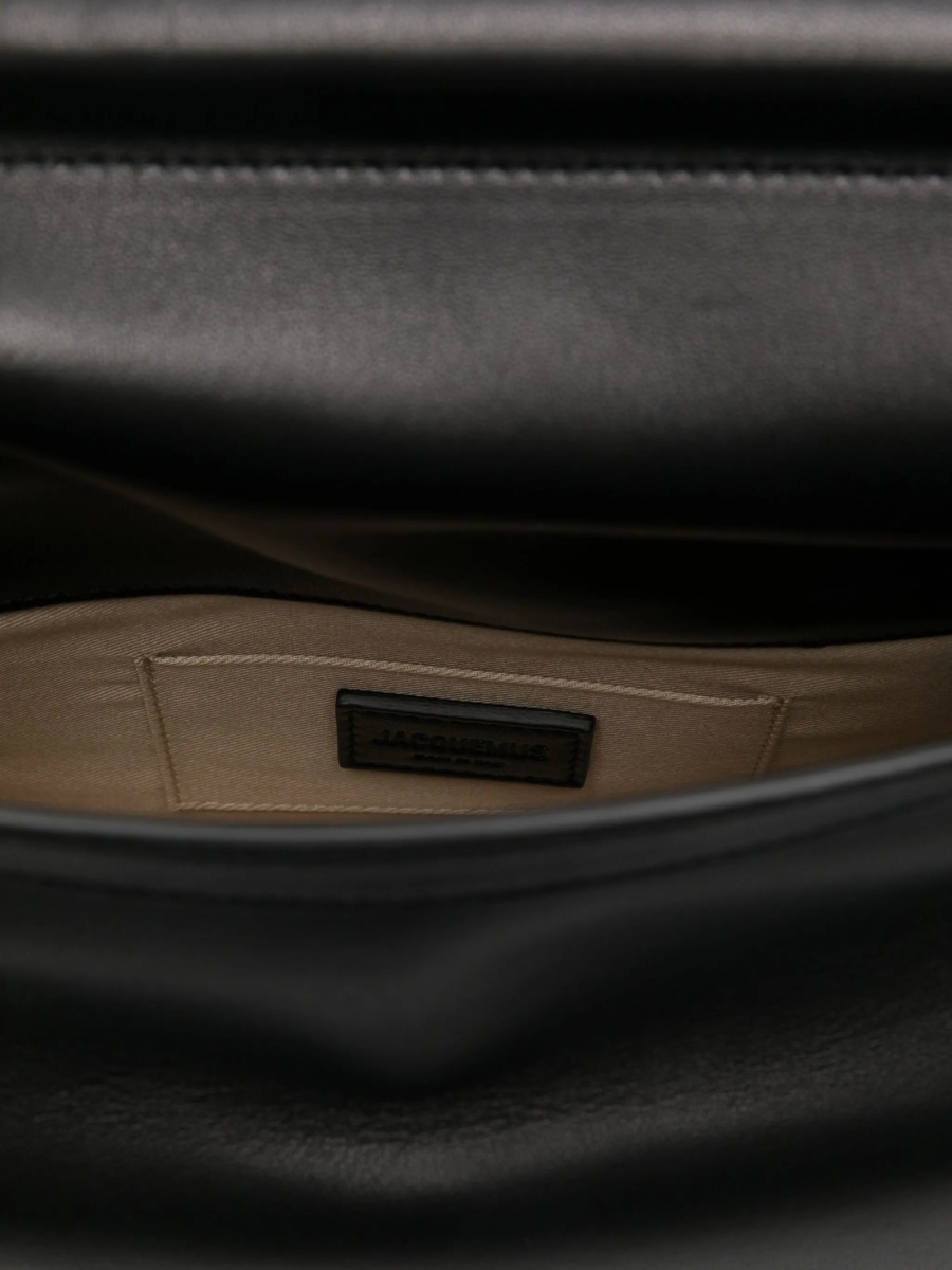 Geanta plic JACQUEMUS Rond Carré neagra din piele - Img 5
