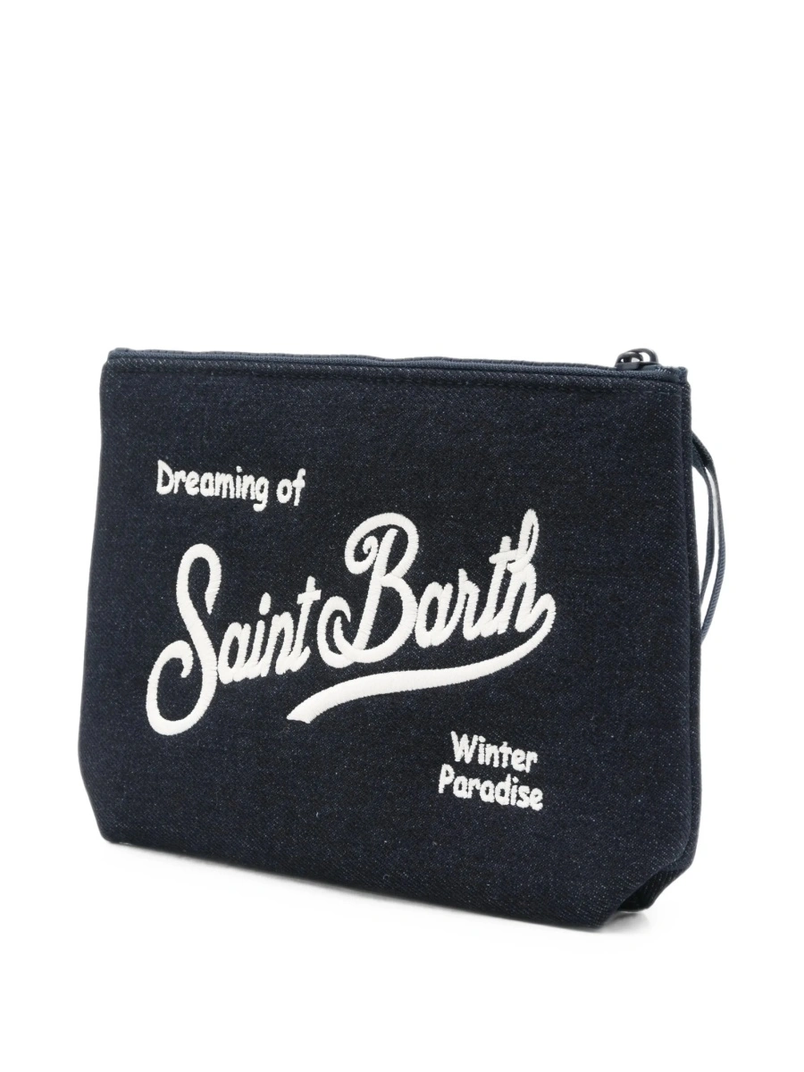 Geanta plic Mc2 Saint Barth albastra din polyester si bumbac - Img 2