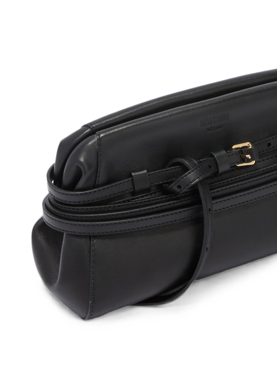 Geanta plic Moschino neagra din piele - Img 4