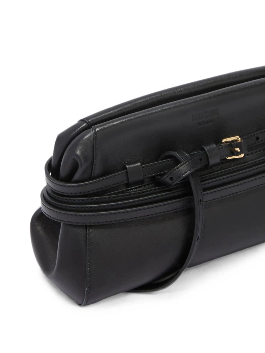 Geanta plic Moschino neagra din piele - Img 4