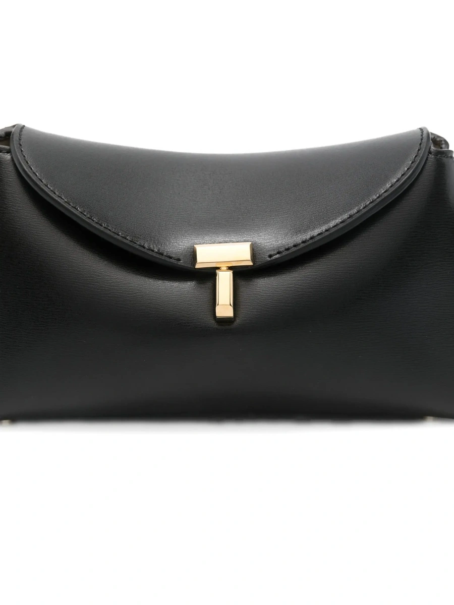 Geanta plic TOTEME 'T-lock' neagra din piele - Img 5