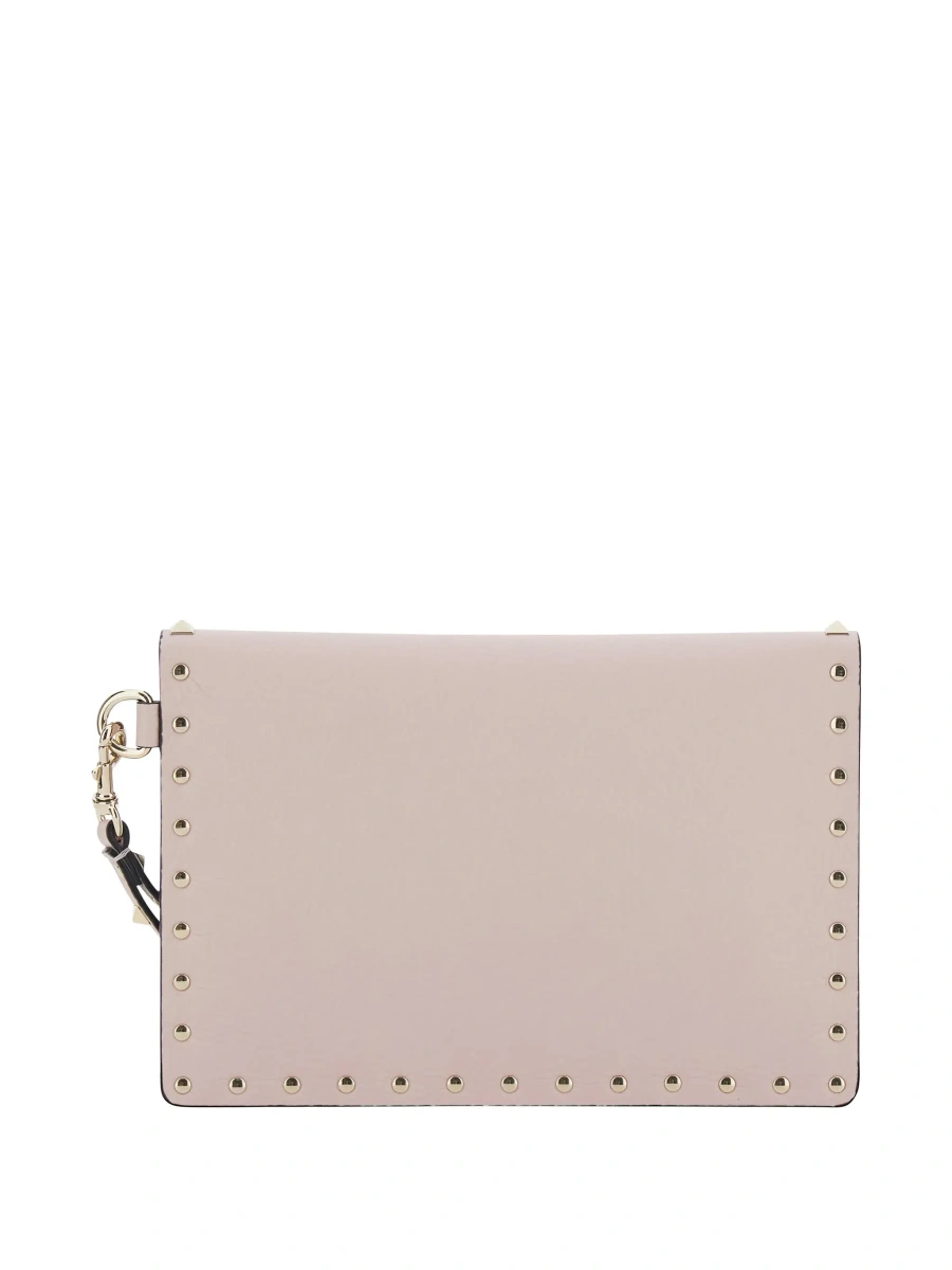 Geanta plic Valentino Garavani 'Rockstud' roz din piele - Img 4