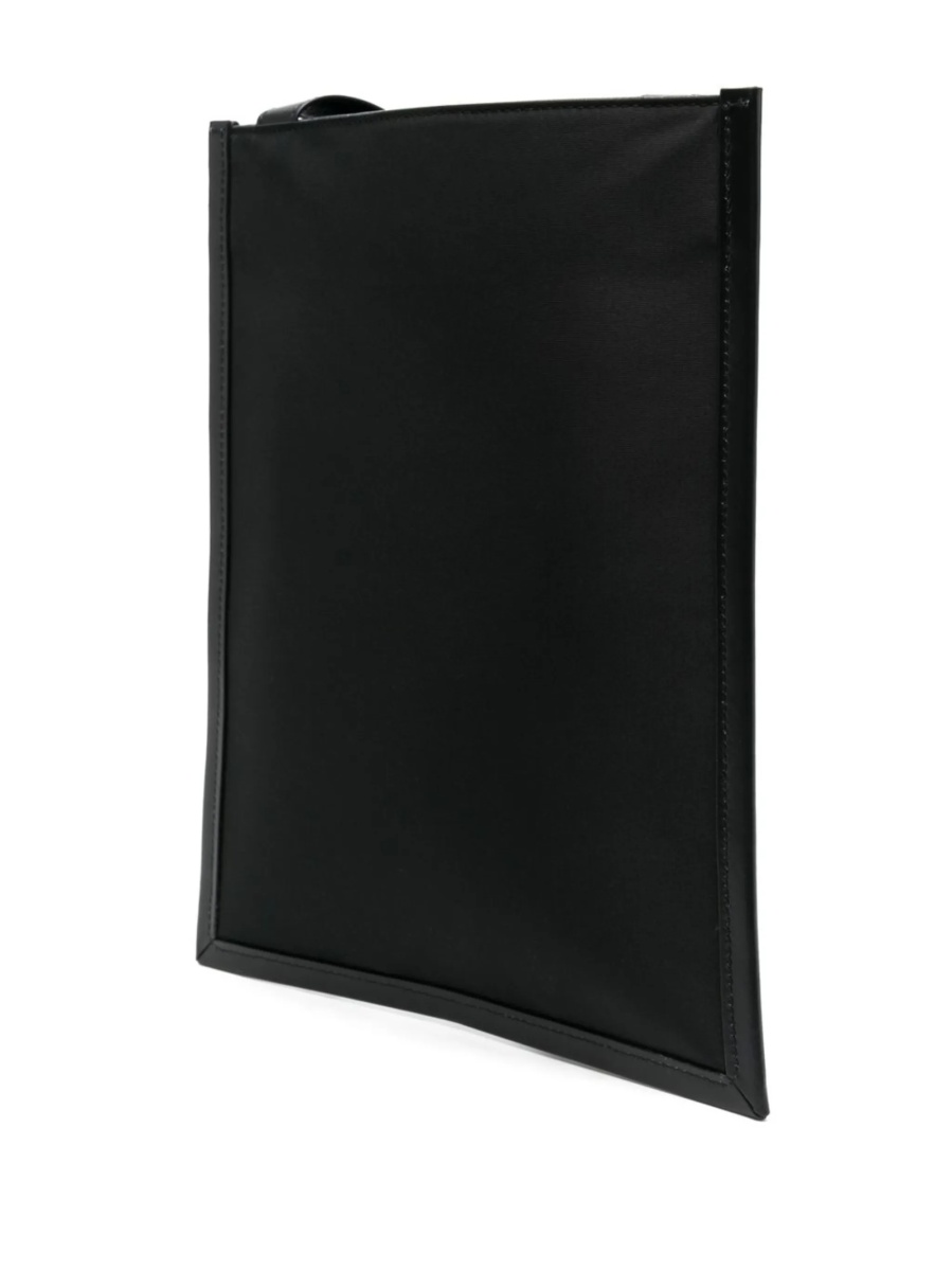 Geanta tip postas Alexander McQueen neagra din piele si material textil - Img 3