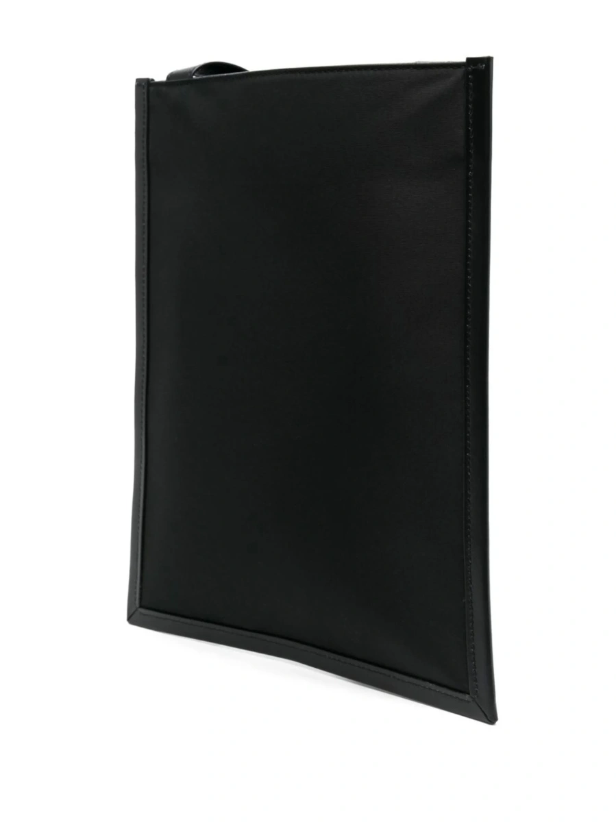 Geanta tip postas Alexander McQueen neagra din piele si material textil - Img 3