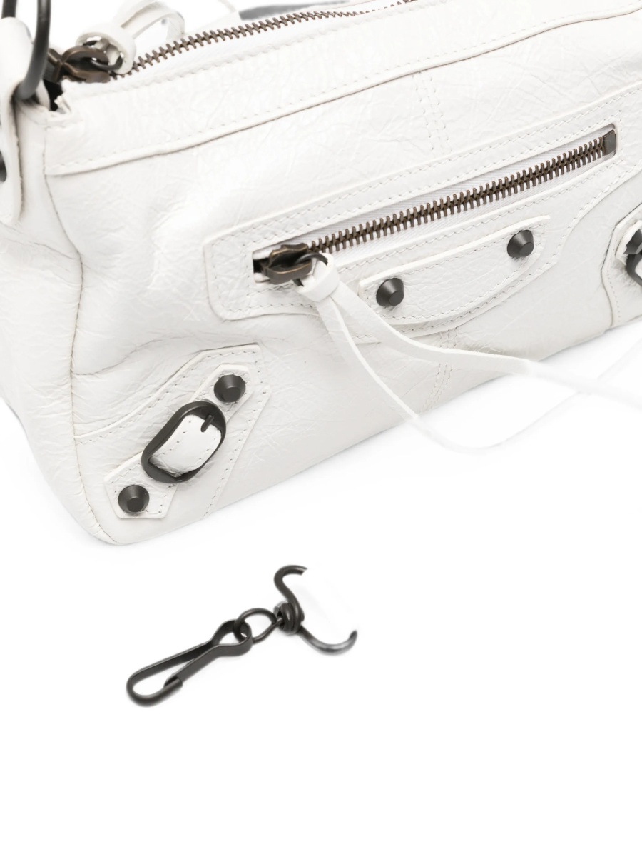 Geanta tip postas Balenciaga alba din piele - Img 4