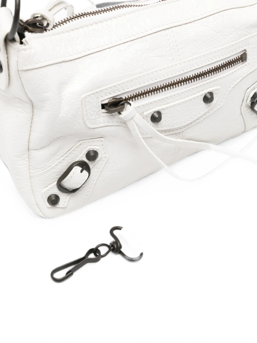 Geanta tip postas Balenciaga alba din piele - Img 4