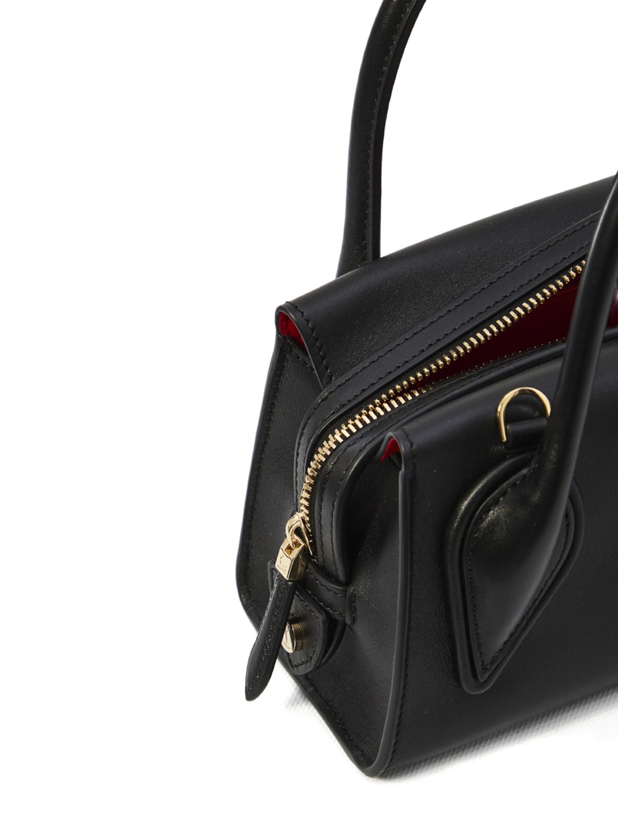Geanta tip postas Christian Louboutin neagra din piele - Img 4