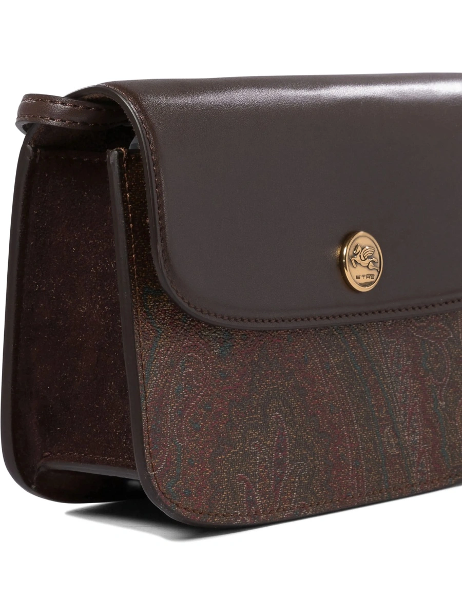 Geanta tip postas ETRO maro din piele - Img 4