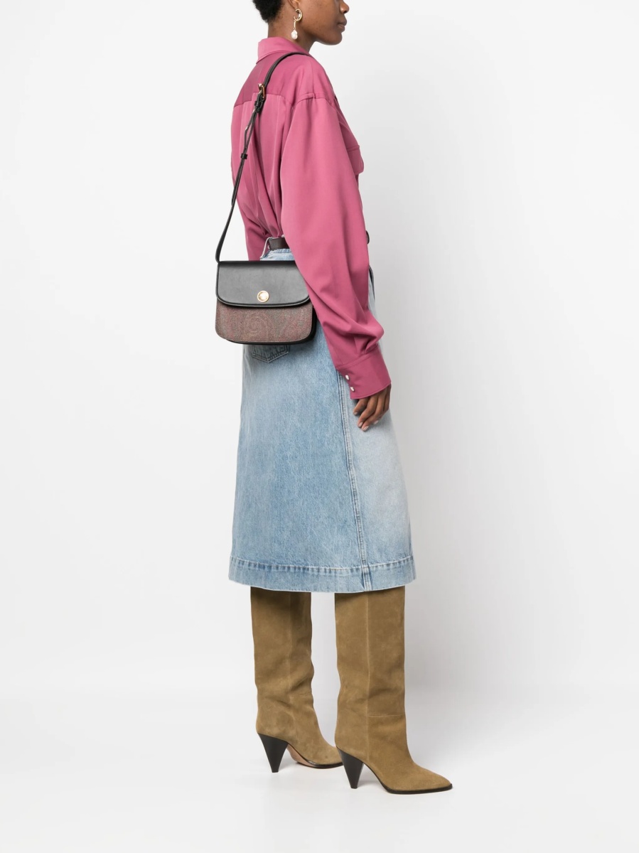 Geanta tip postas ETRO neagra din bumbac si polyester - Img 2