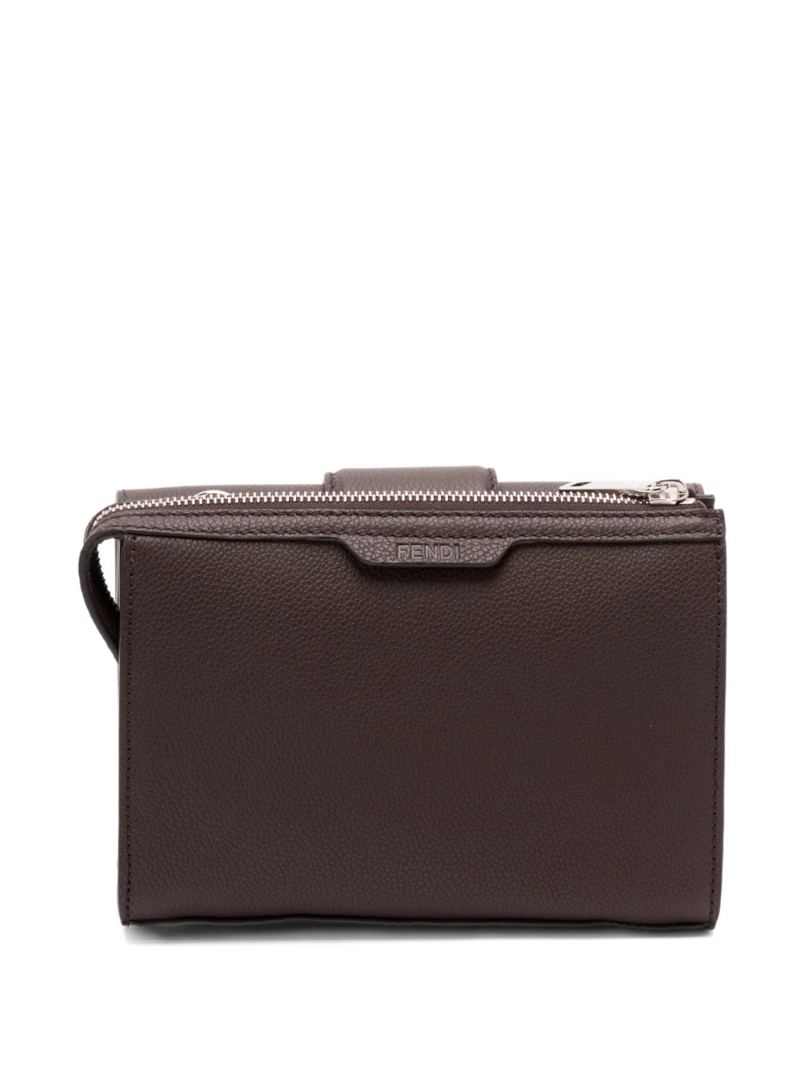 Geanta tip postas Fendi maro din metal placat cu paladium si piele - Img 2