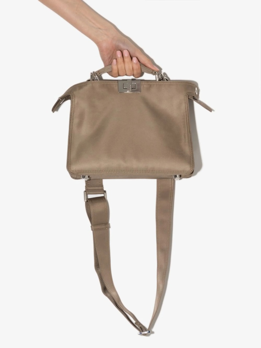Geanta tip postas Fendi neutra din nylon - Img 4