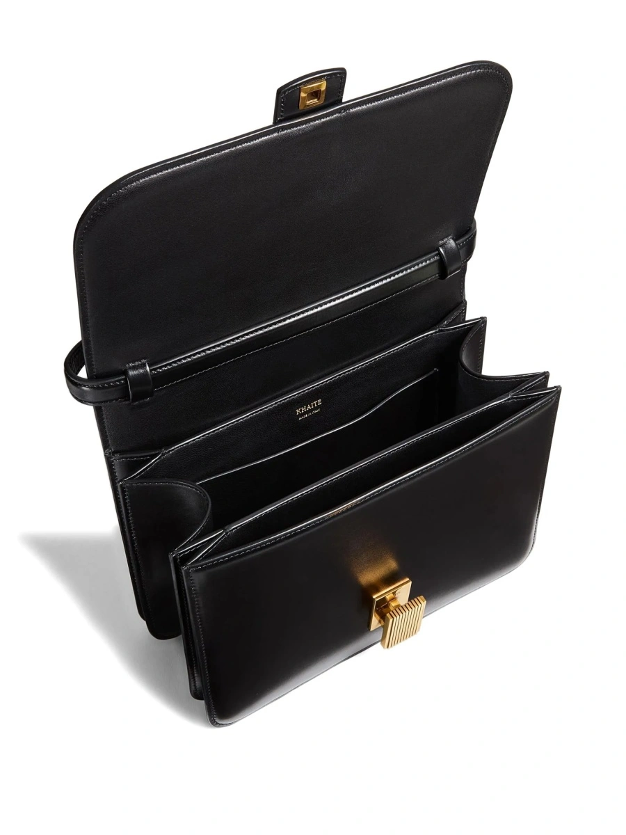 Geanta tip postas Khaite neagra din piele - Img 5