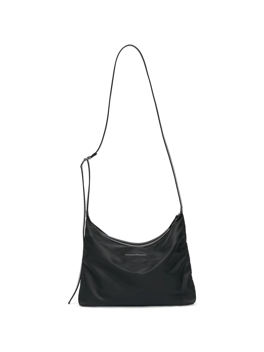 Geanta tip postas MM6 Maison Margiela neagra din poliamida si piele - Img 4