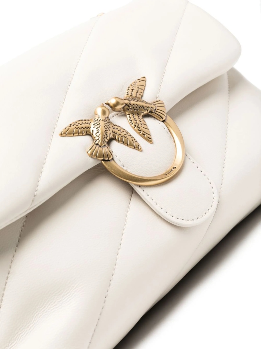 Geanta tip postas Pinko alba din piele - Img 4