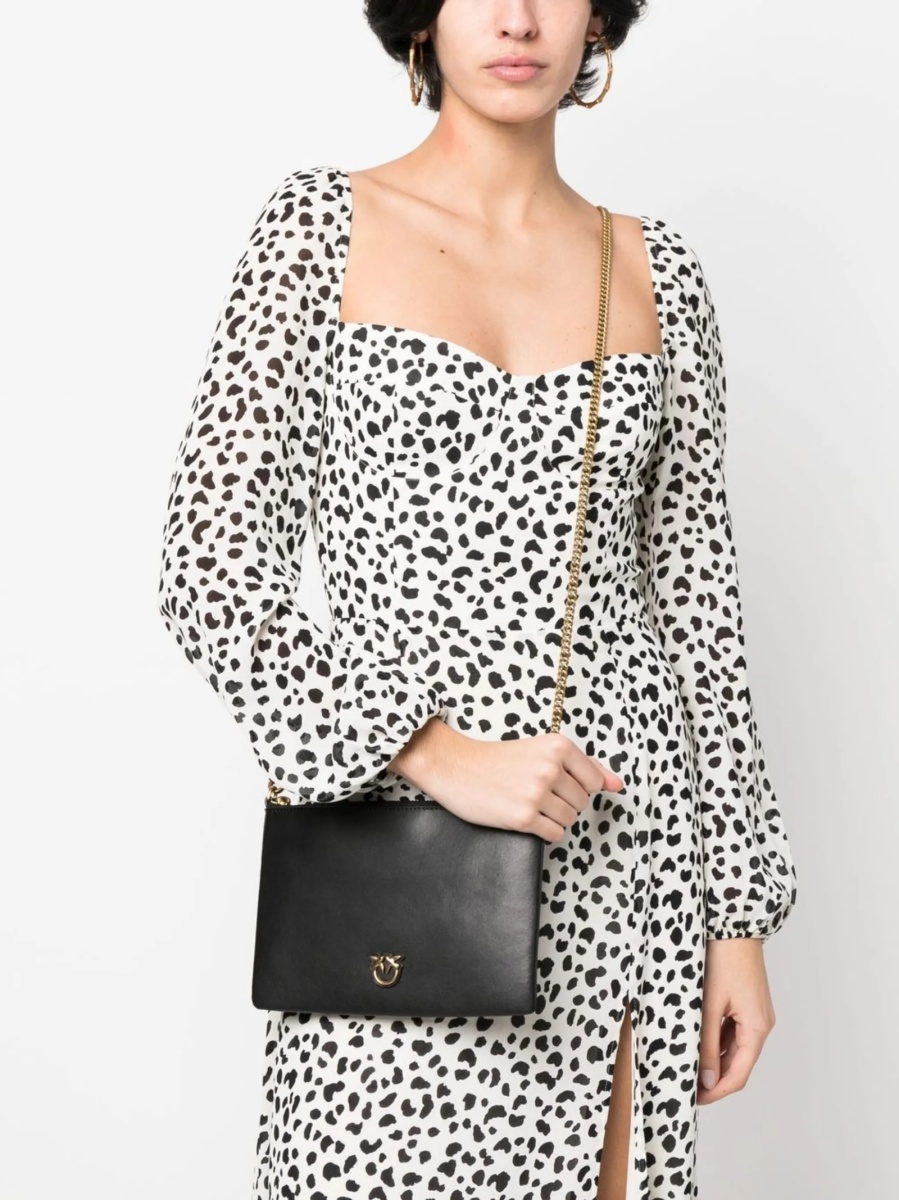 Geanta tip postas Pinko neagra din piele - Img 2