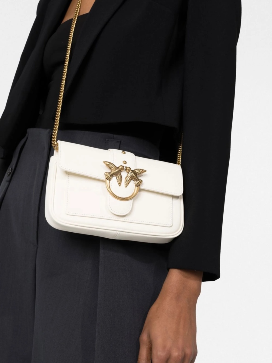 Geanta tip postas Pinko neutra din piele - Img 3
