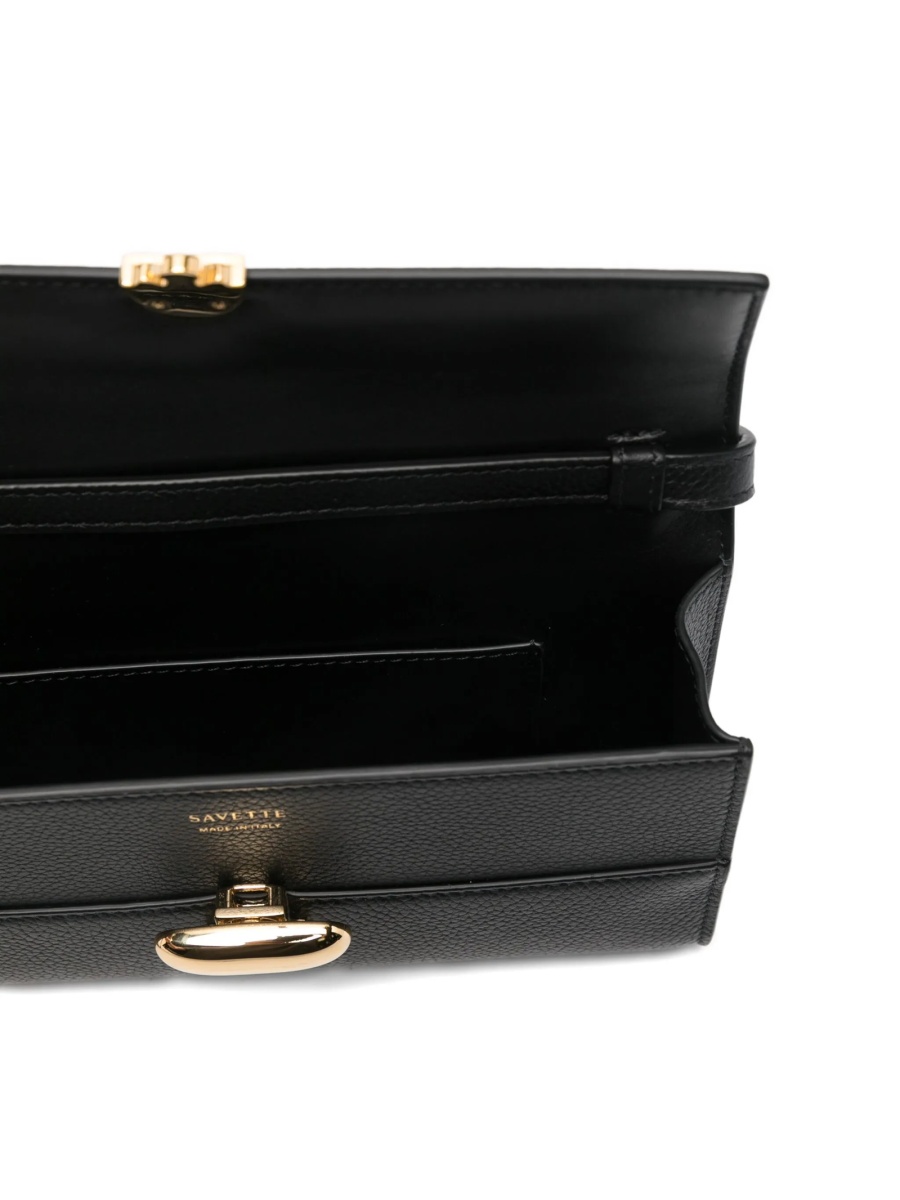 Geanta tip postas SAVETTE neagra din piele - Img 4