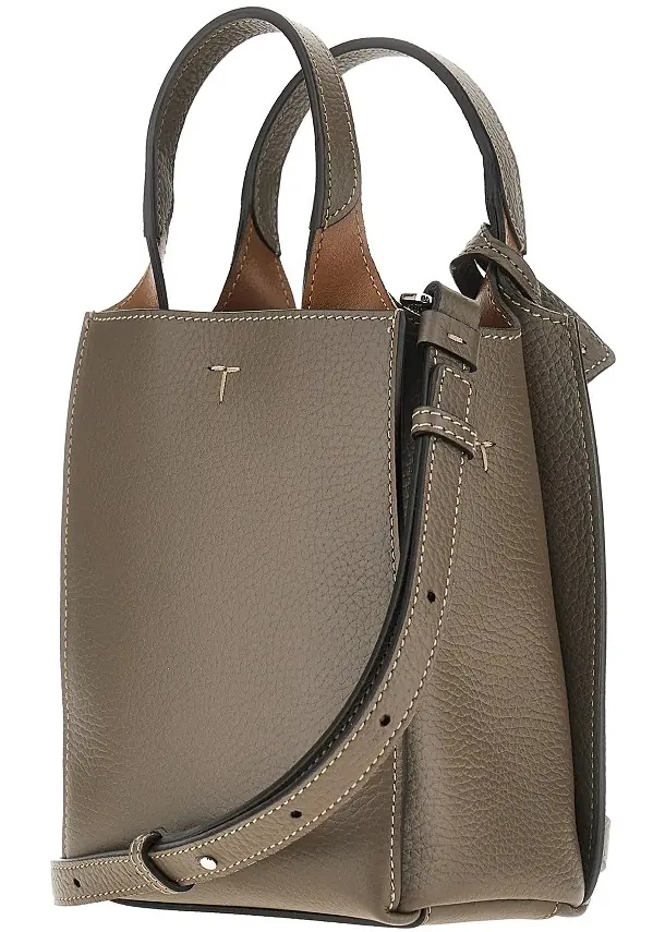 Genti Grained leather micro tote bag - Img 2
