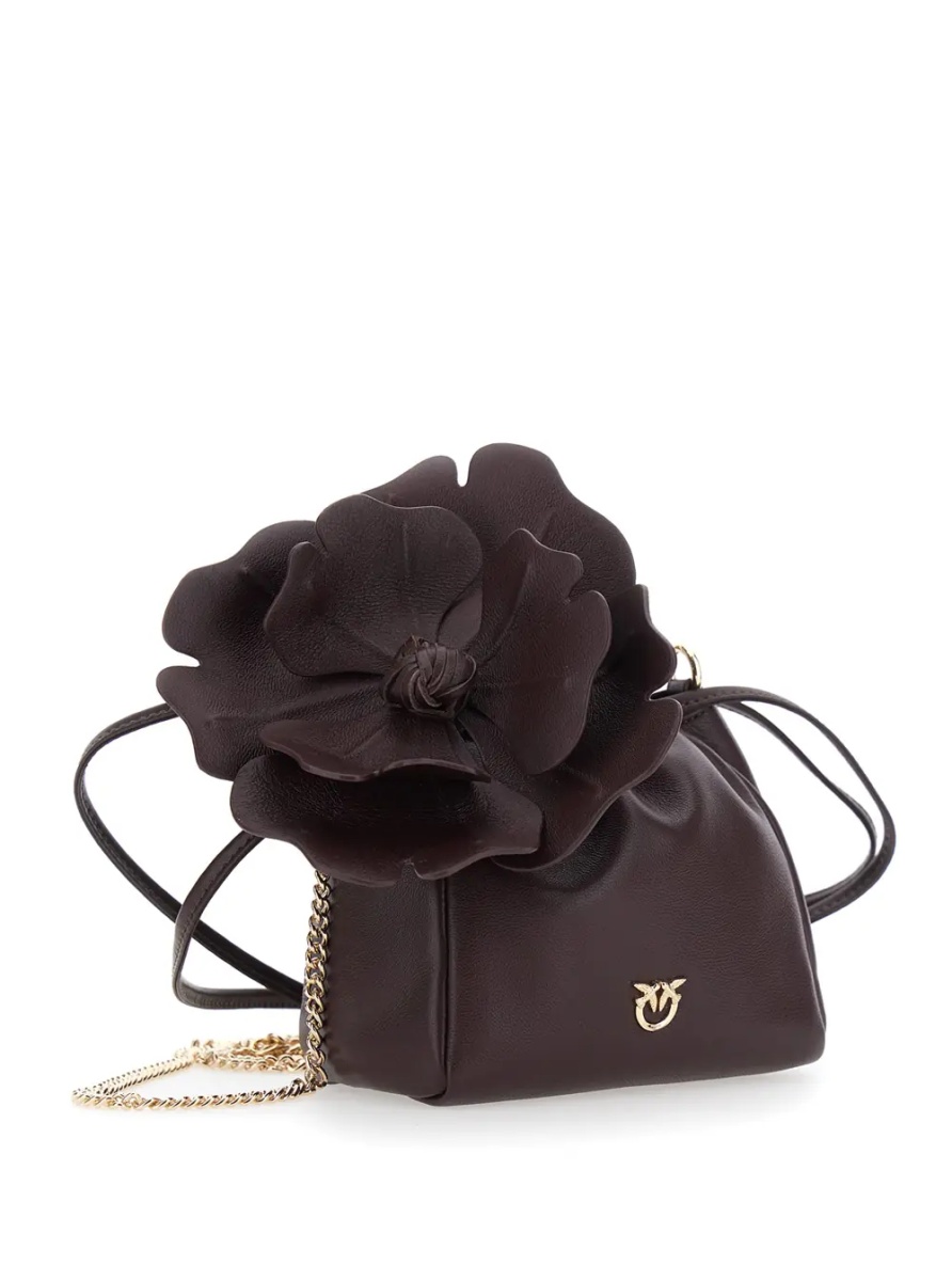 Genti Mini Bag 'Pouch Flower' with Floral Print in Bordeaux Leather for Women - Img 3