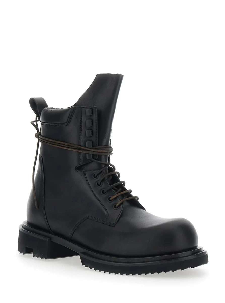 Ghete Rick Owens negre din piele 'Gabe' - Img 2